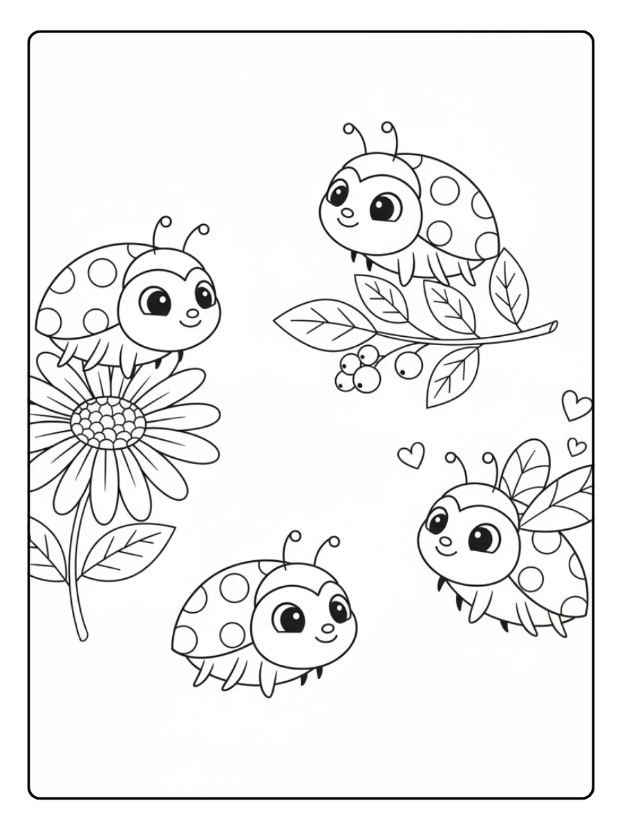 Disegni da colorare coccinelle