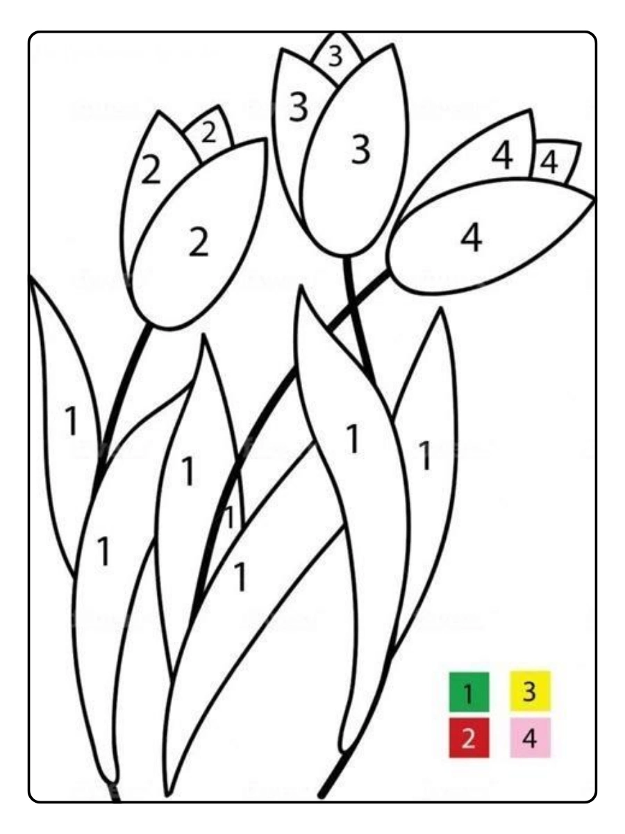 Disegni da colorare con i numeri animali