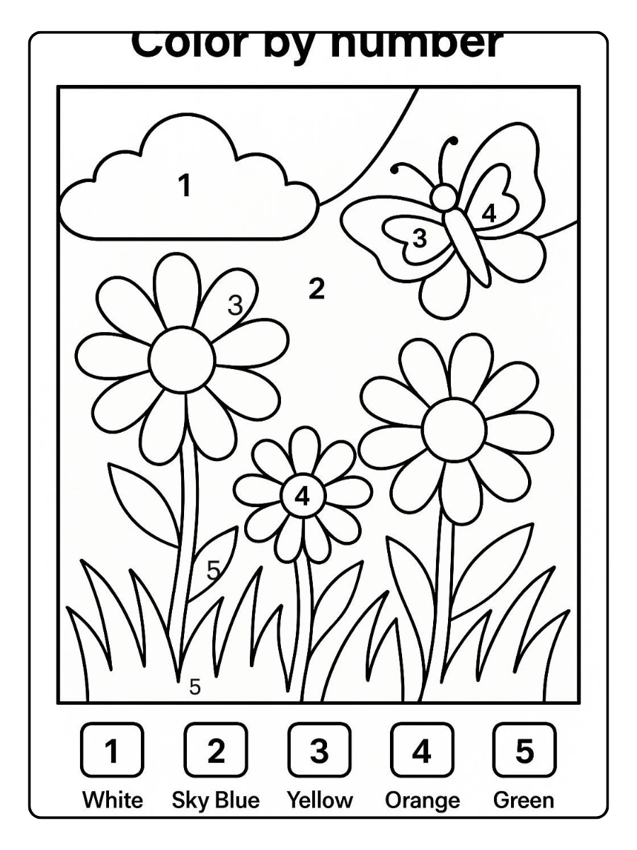 Disegni da colorare con i numeri facili