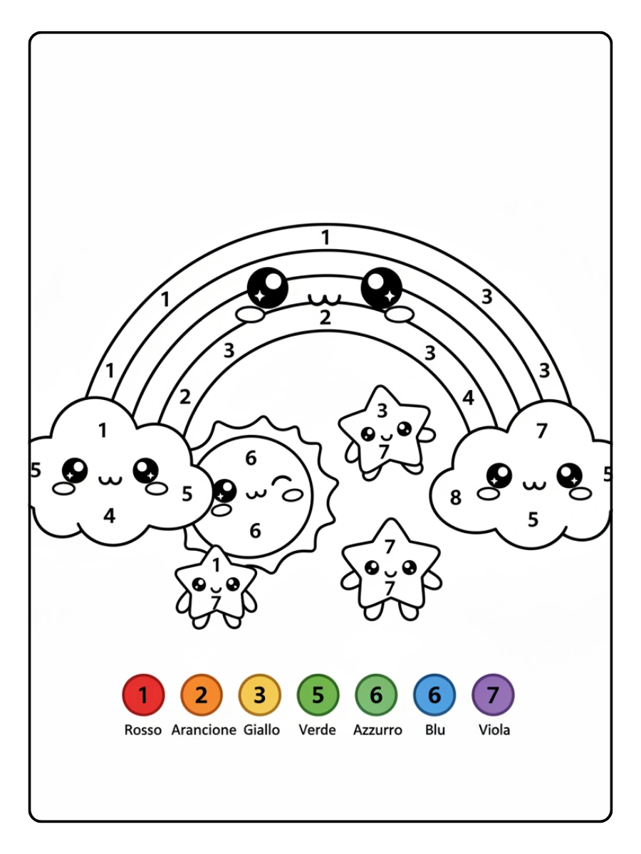 Disegni da colorare con i numeri per bambini