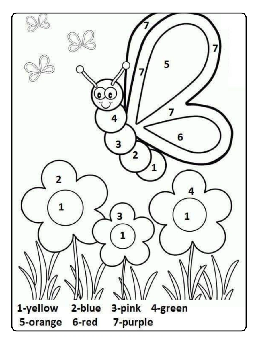 Disegni da colorare con i numeri per la scuola