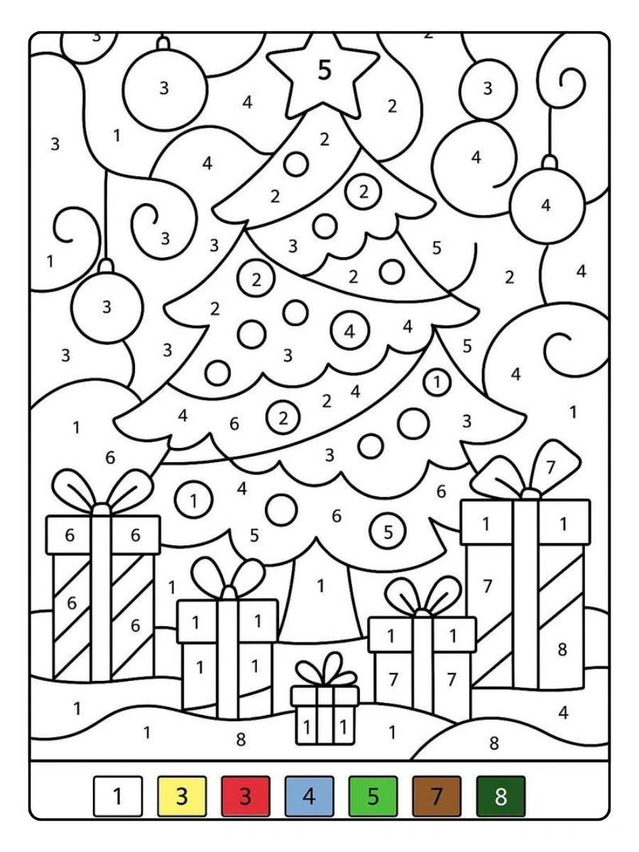 Disegni da colorare con i numeri per l’asilo