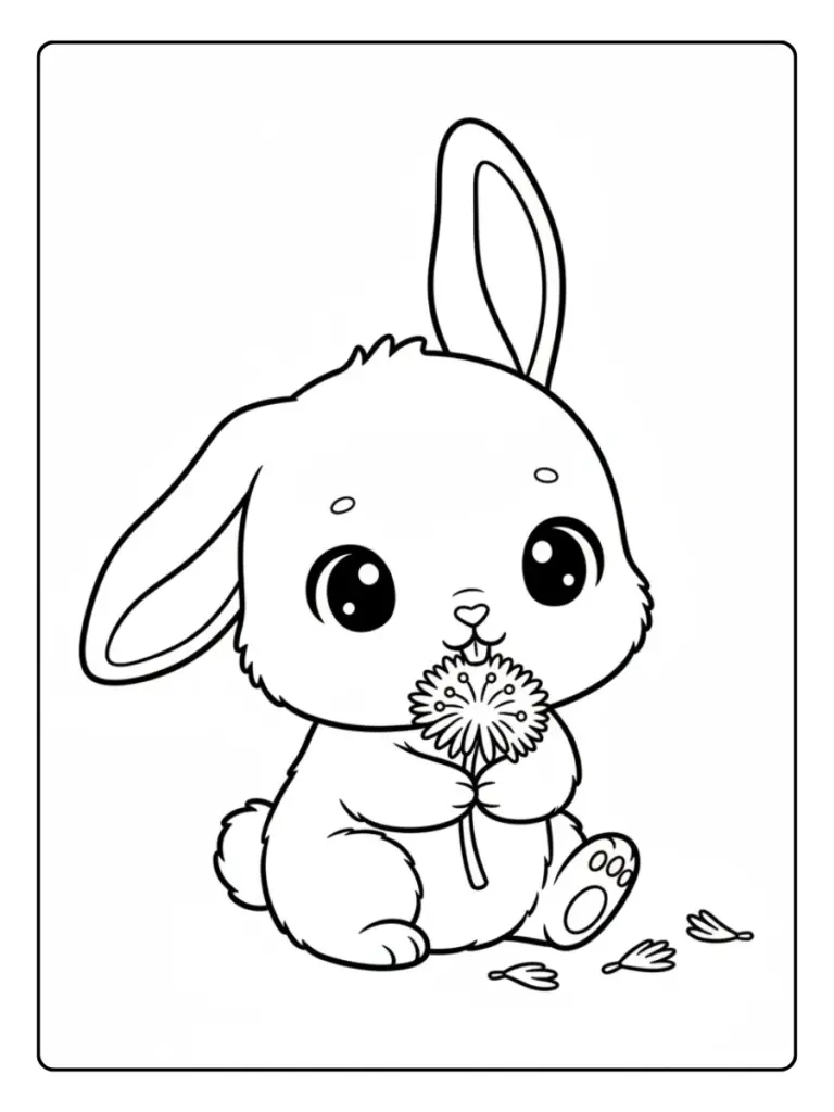 Disegni da colorare coniglio cucciolo