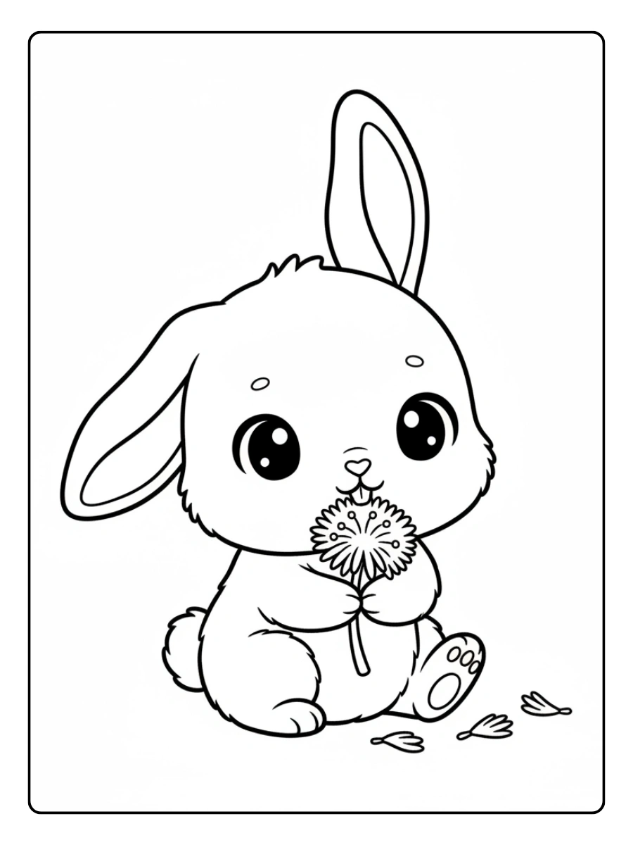 Disegni da colorare coniglio cucciolo