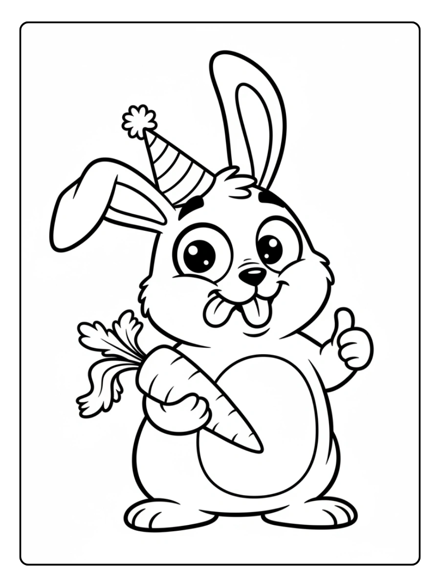 Disegni da colorare coniglio divertente