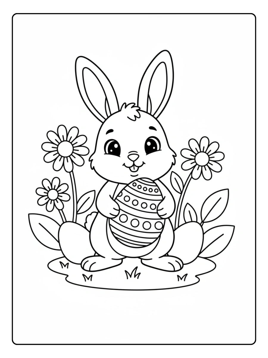 Disegni da colorare coniglio facile e veloce