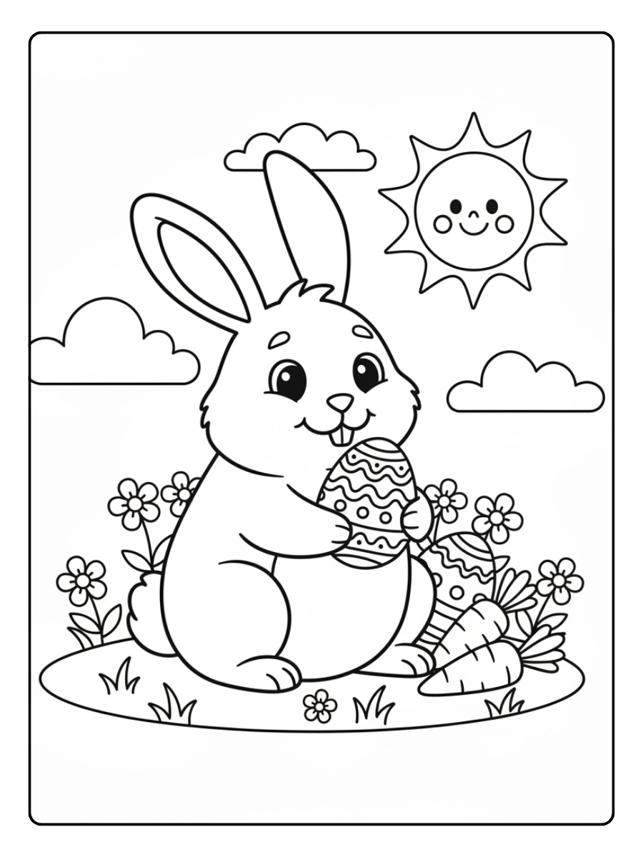 Disegni da colorare coniglio pasqua per bambini