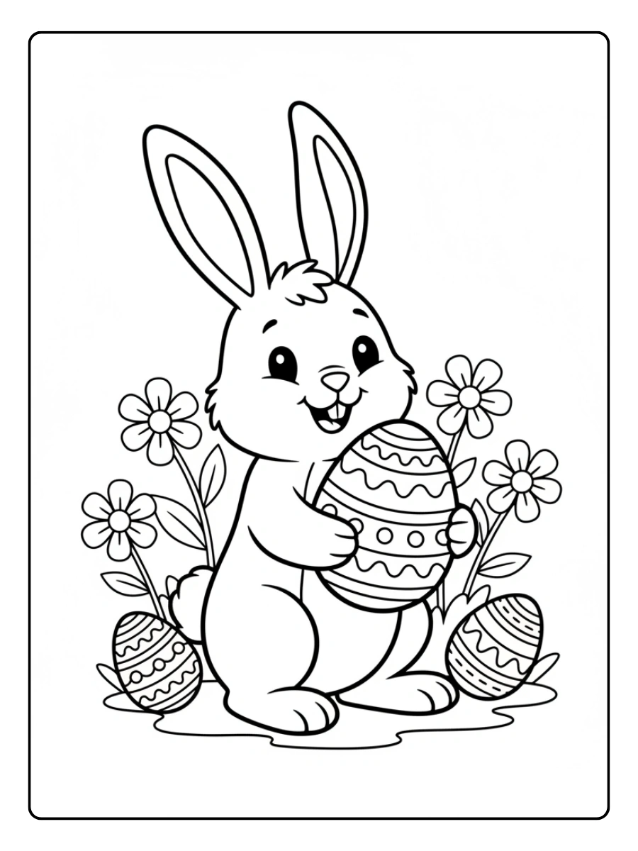 Disegni da colorare coniglio pasquale