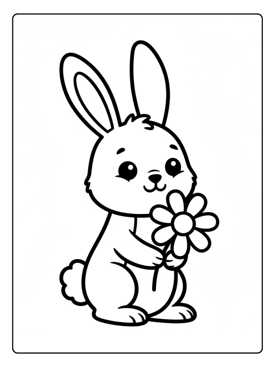 Disegni da colorare coniglio per bambini piccoli