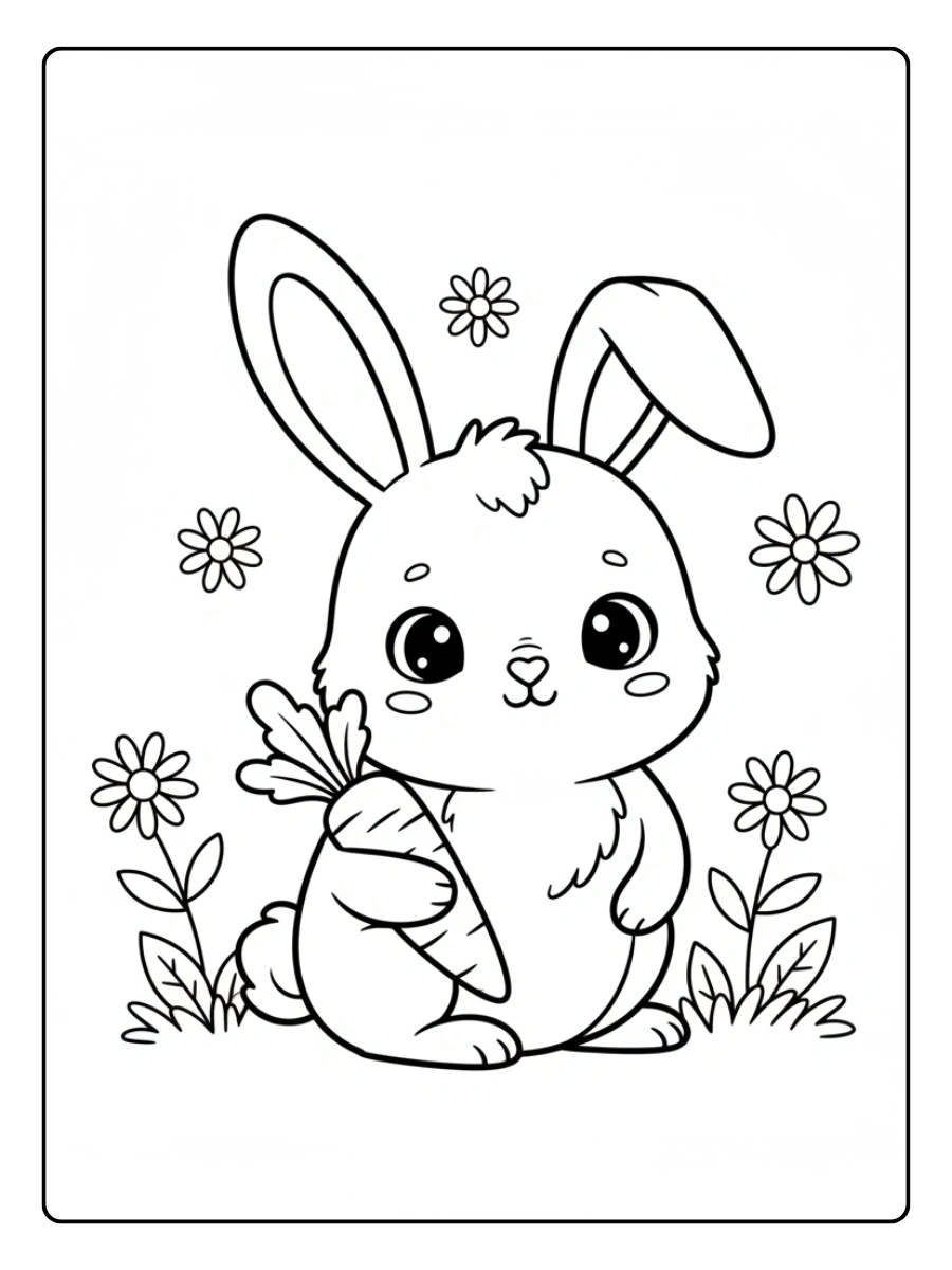 Disegni da colorare coniglio realistico
