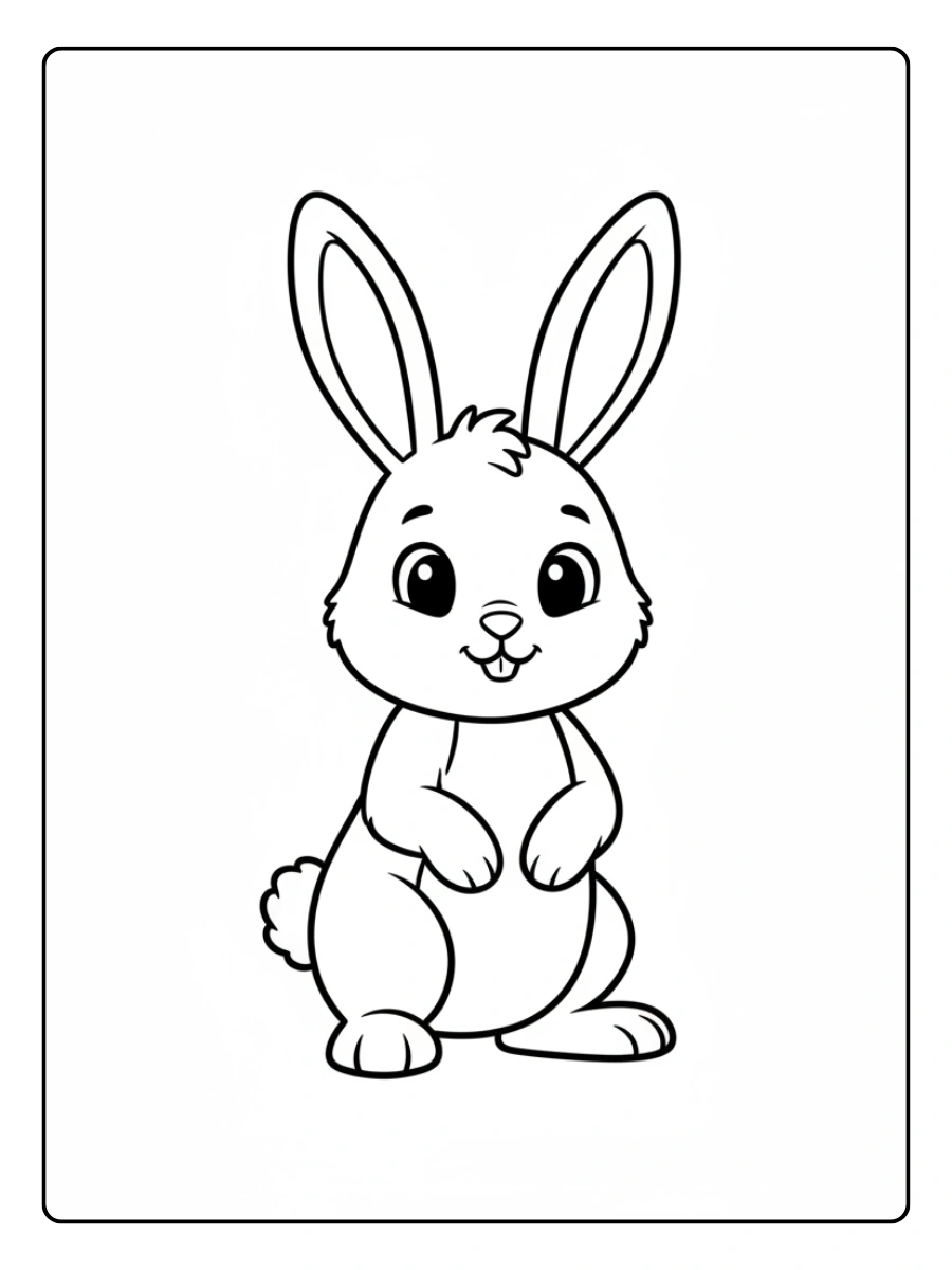 Disegni da colorare coniglio semplice da stampare
