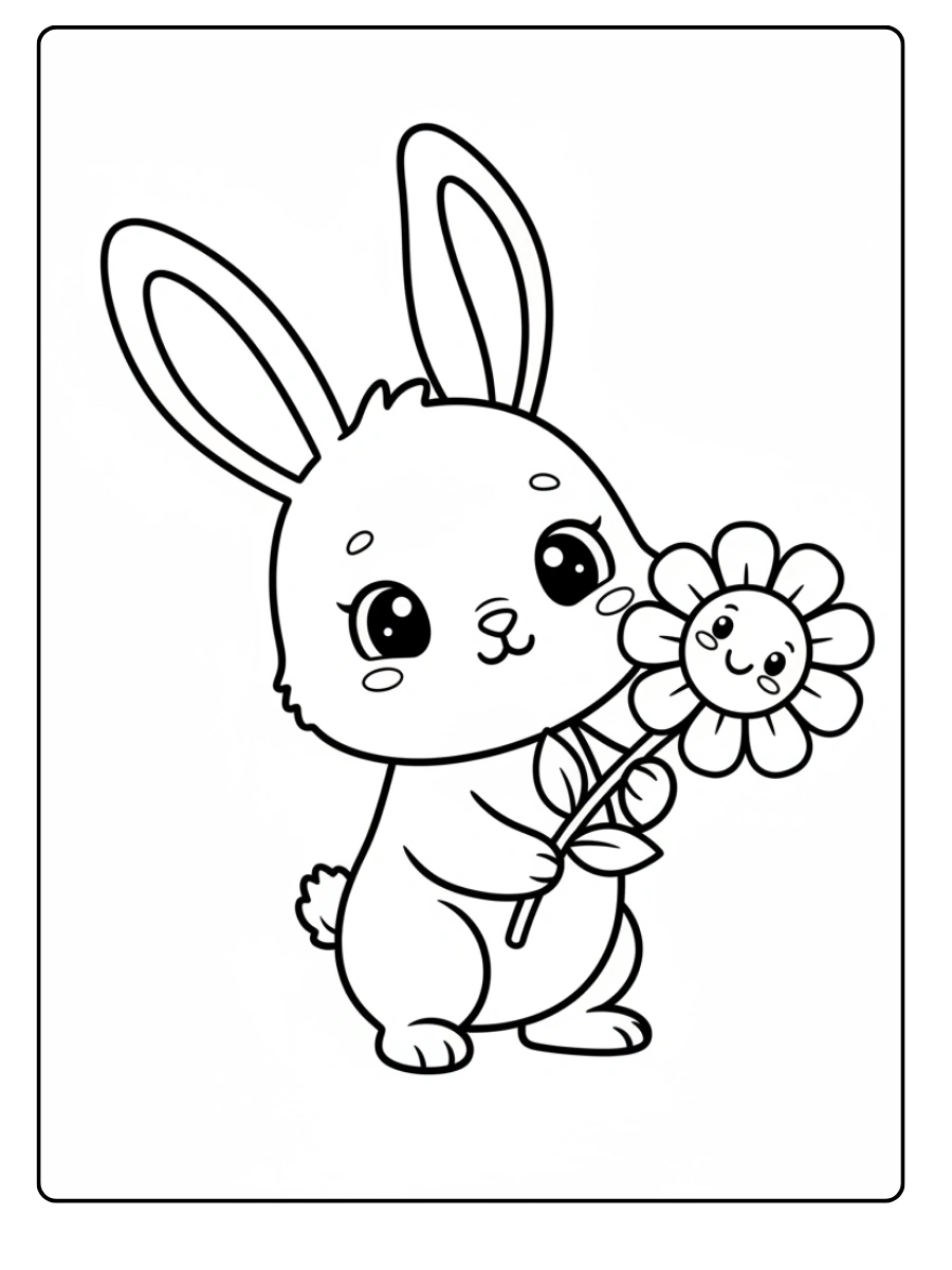 Disegni da colorare coniglio simpatico