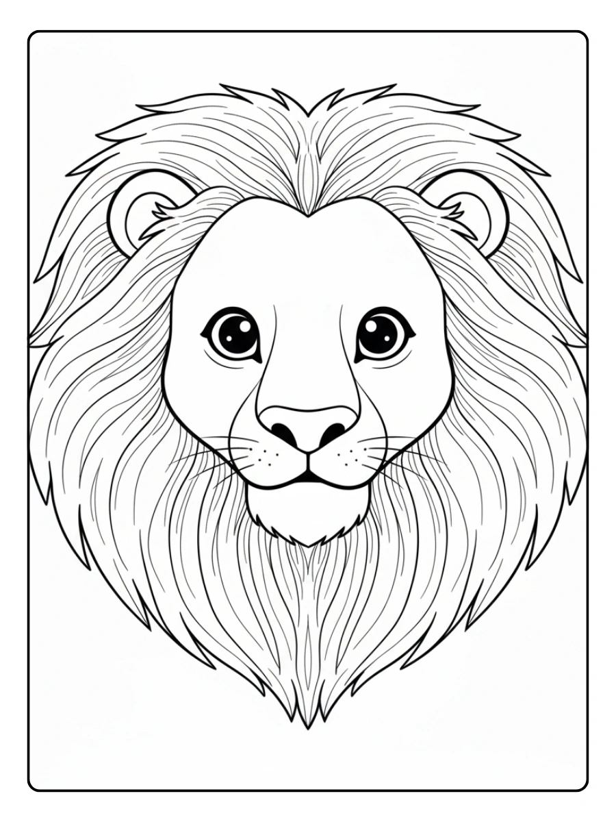 Disegni da colorare del leone dettagliato