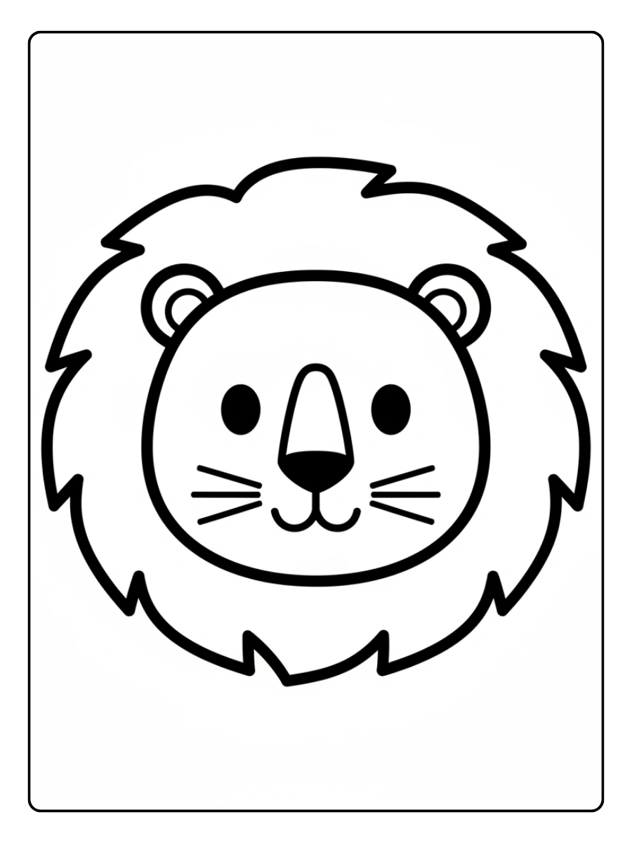 Disegni da colorare del leone facile per principianti