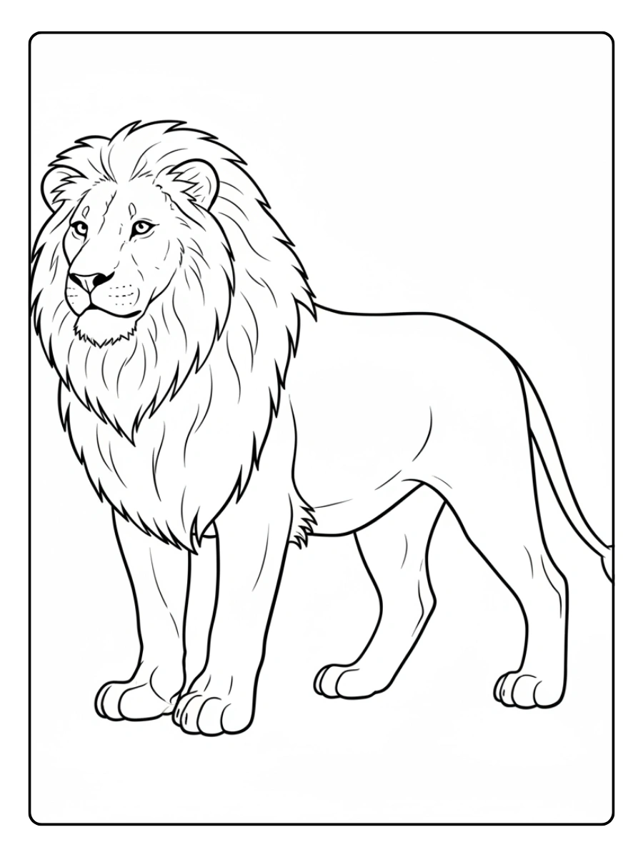 Disegni da colorare del leone in bianco e nero