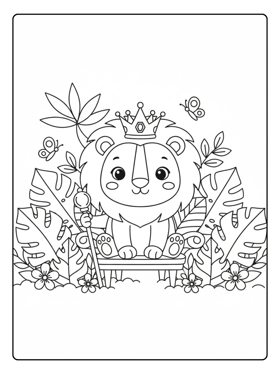 Disegni da colorare del leone re della giungla
