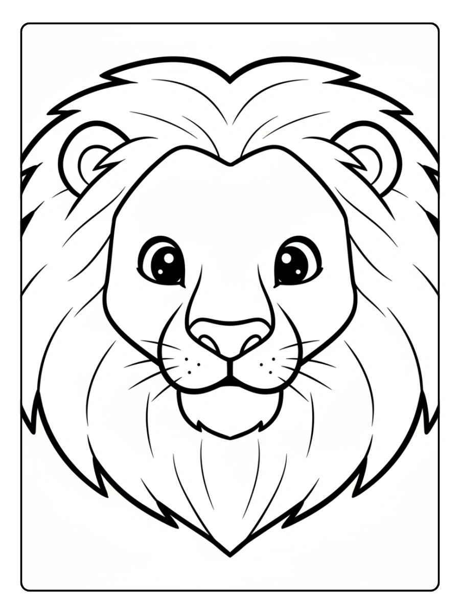 Disegni da colorare del leone realistico per adulti