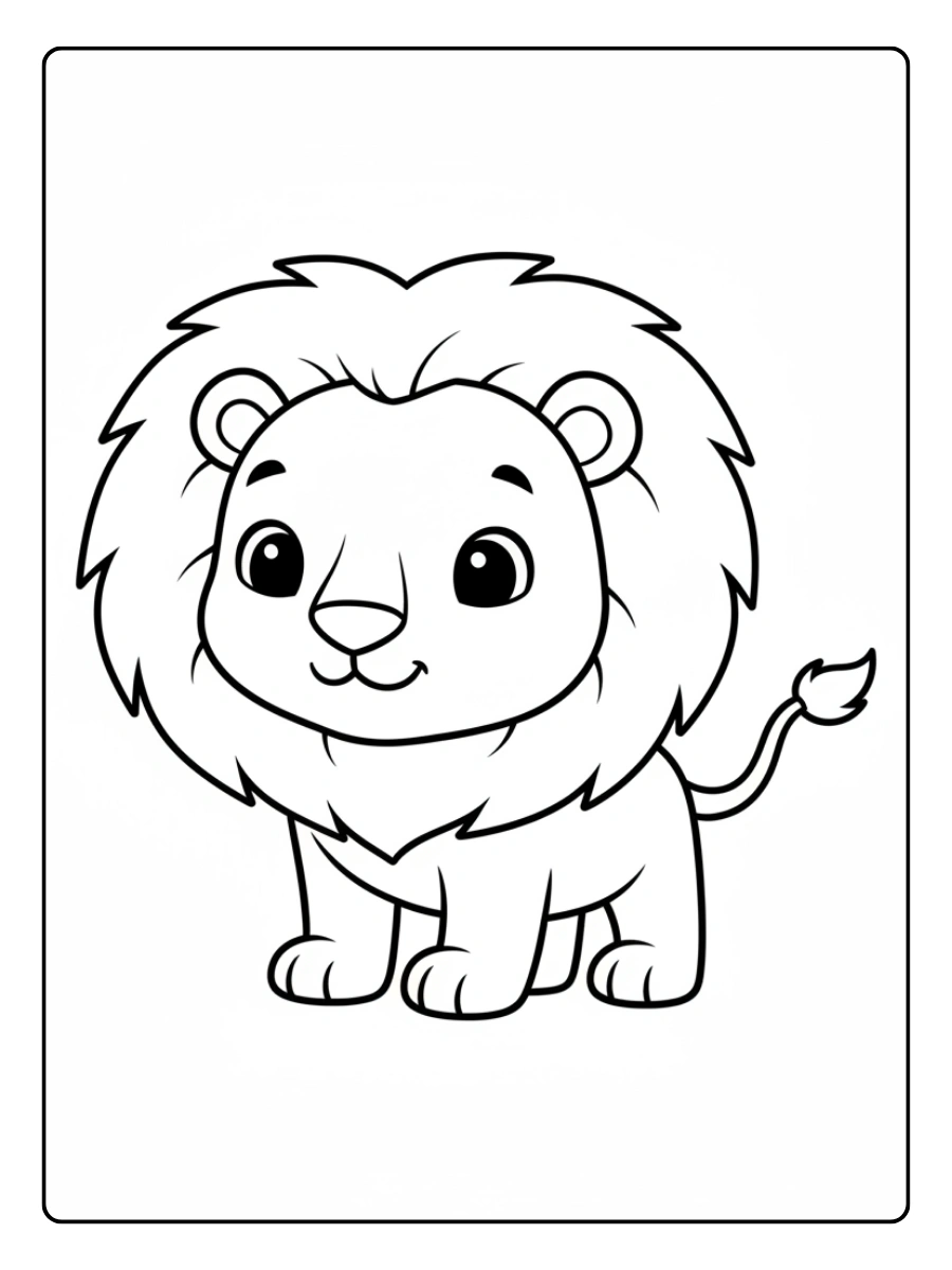 Disegni da colorare del leone semplice da stampare