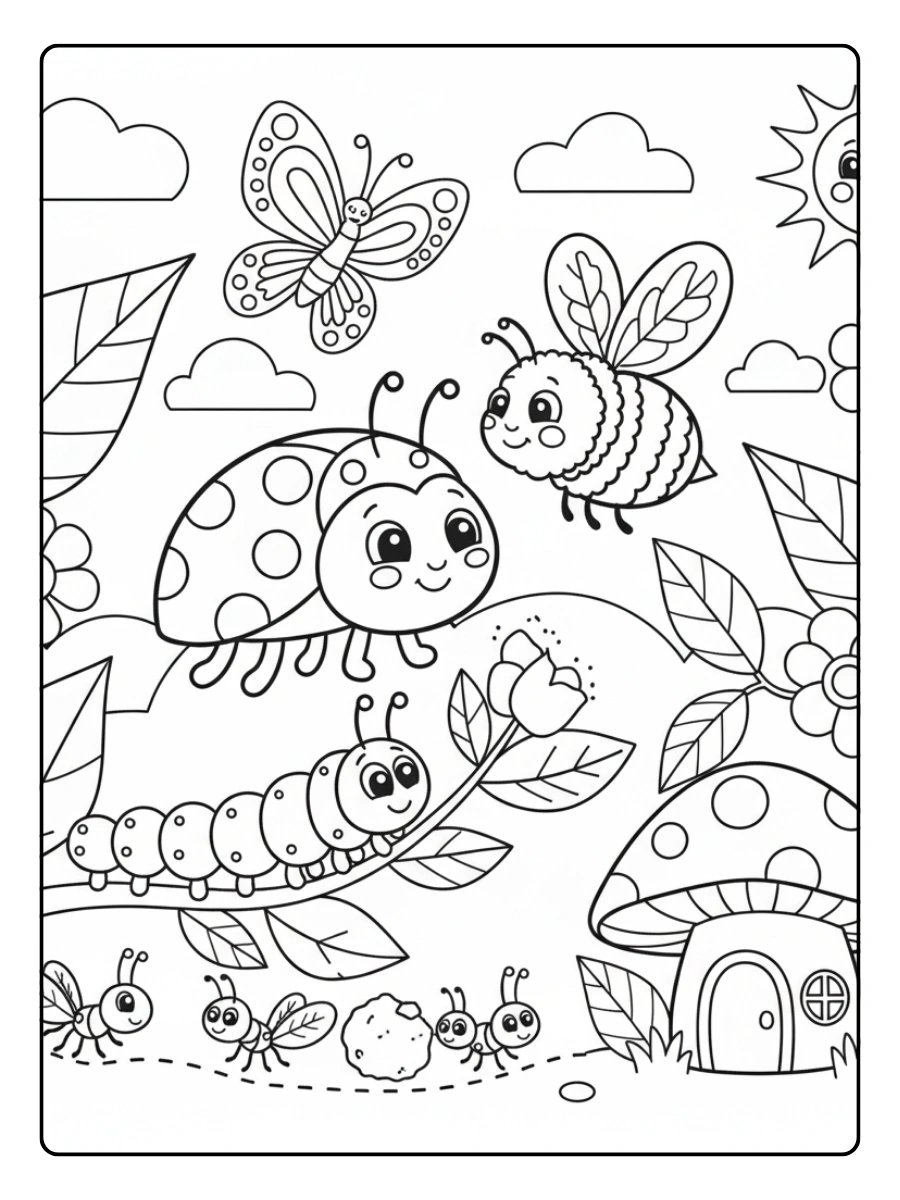 Disegni da colorare del mondo degli insetti