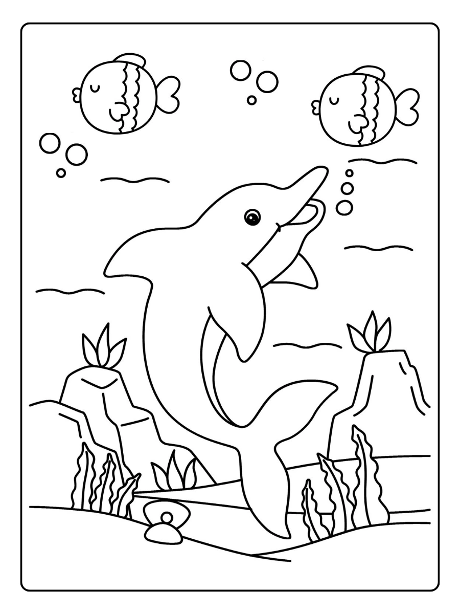 Disegni da colorare delfino bianco nero