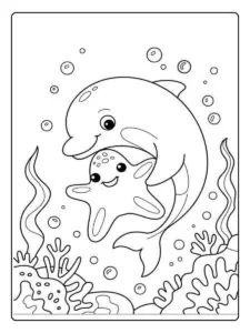 Disegni da colorare delfino carino facile