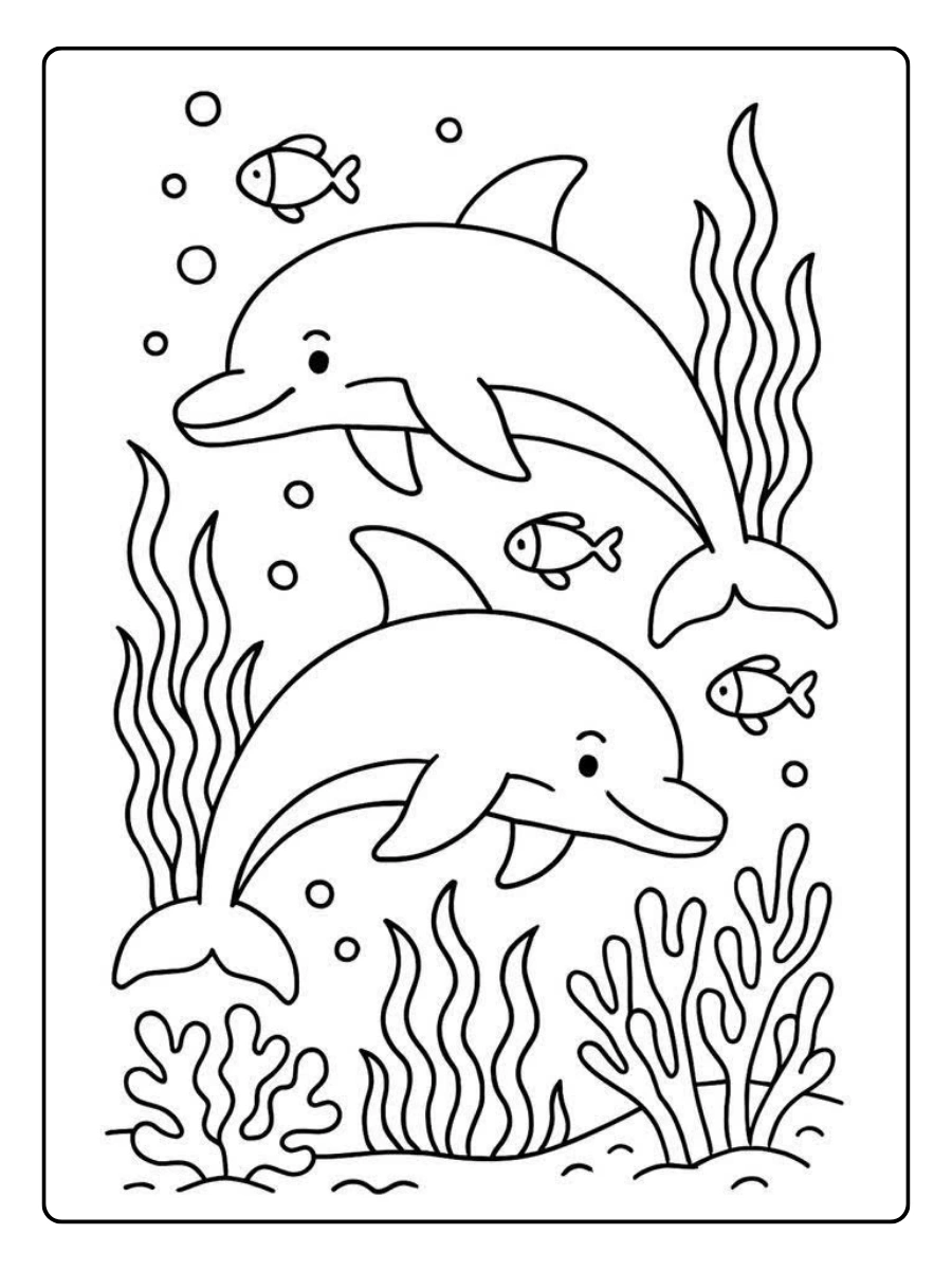 Disegni da colorare delfino cucciolo