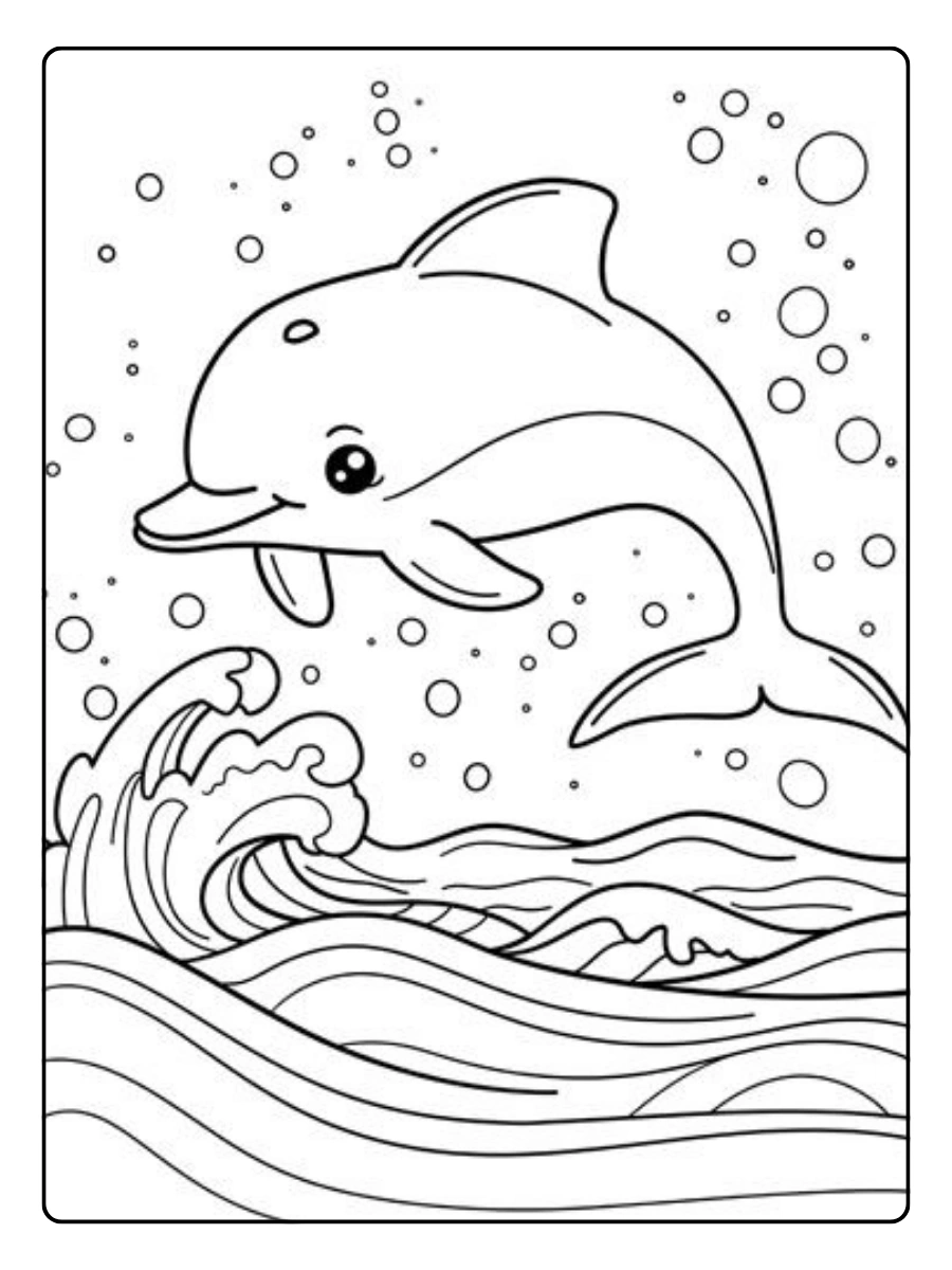 Disegni da colorare delfino giocoso