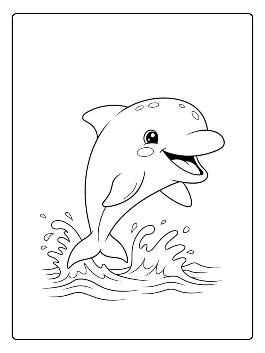 Disegni da colorare delfino linea semplice