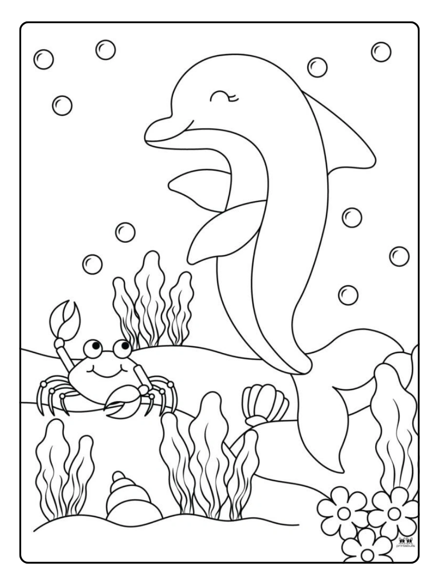 Disegni da colorare delfino oceano