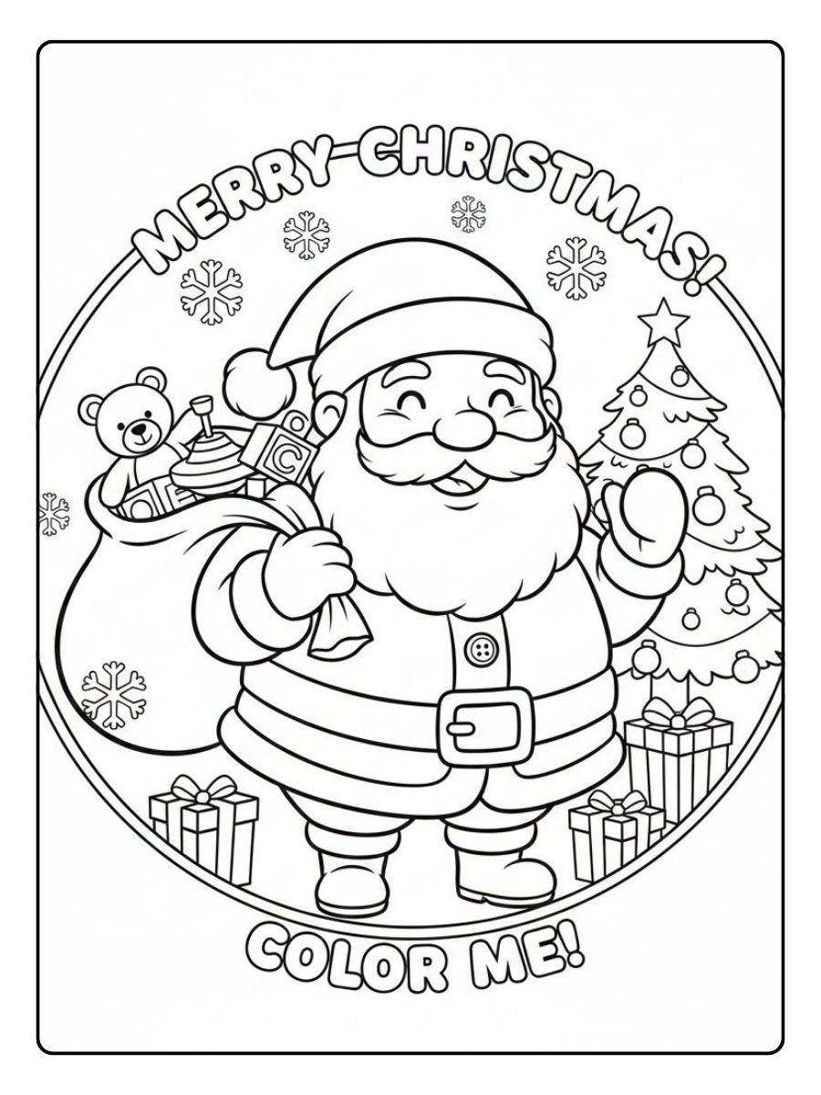 Disegni da colorare di Babbo Natale chibi