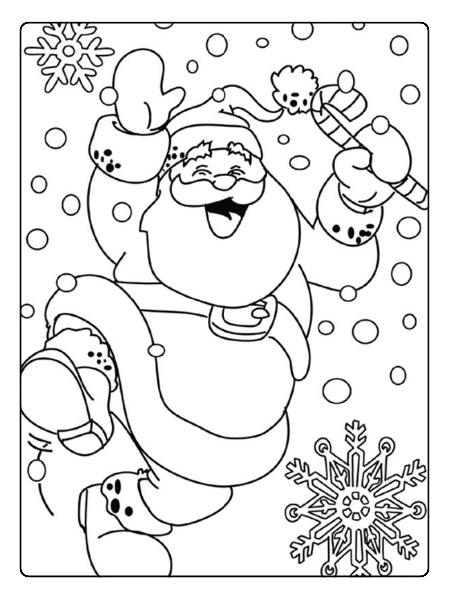 Disegni da colorare di Babbo Natale festivo