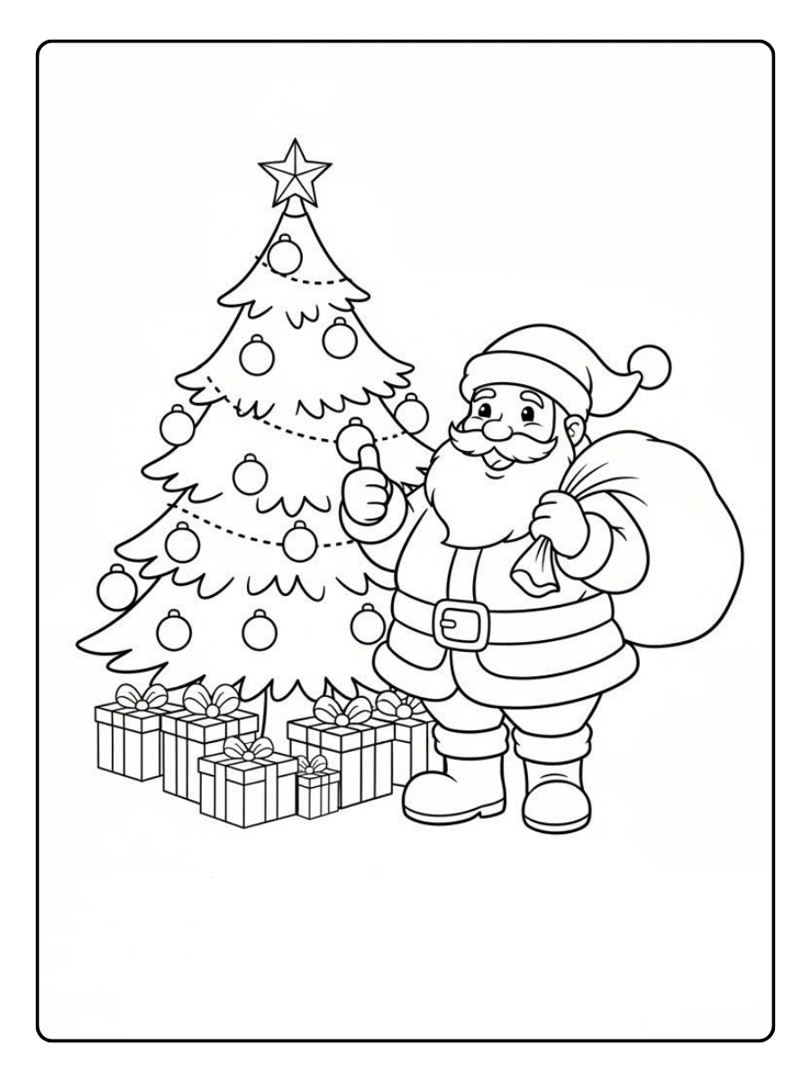 Disegni da colorare di Babbo Natale per bambini