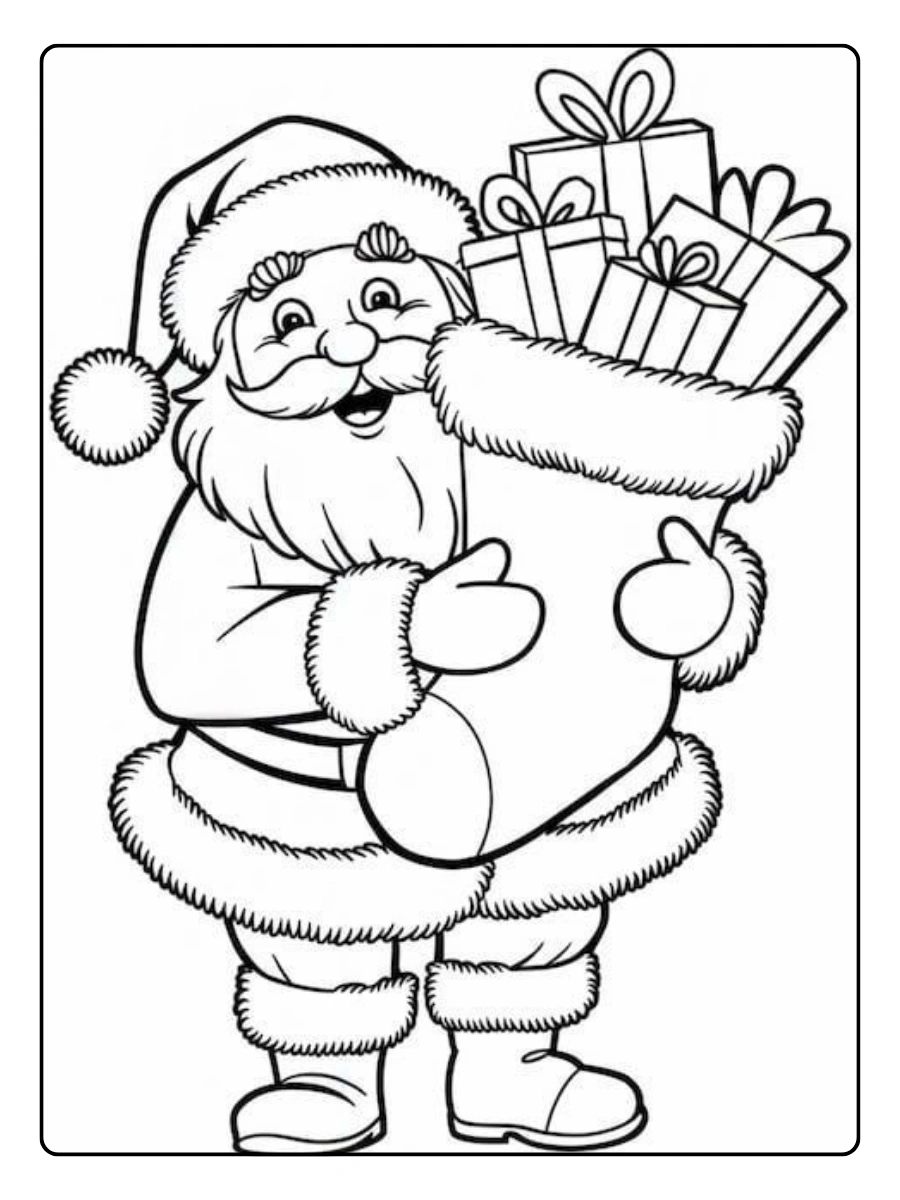 Disegni da colorare di Babbo Natale per stampa