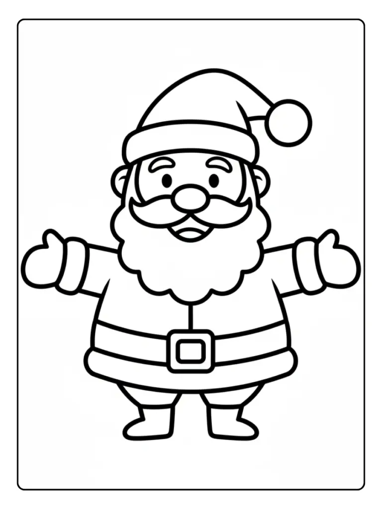 Disegni da colorare di Babbo Natale semplice