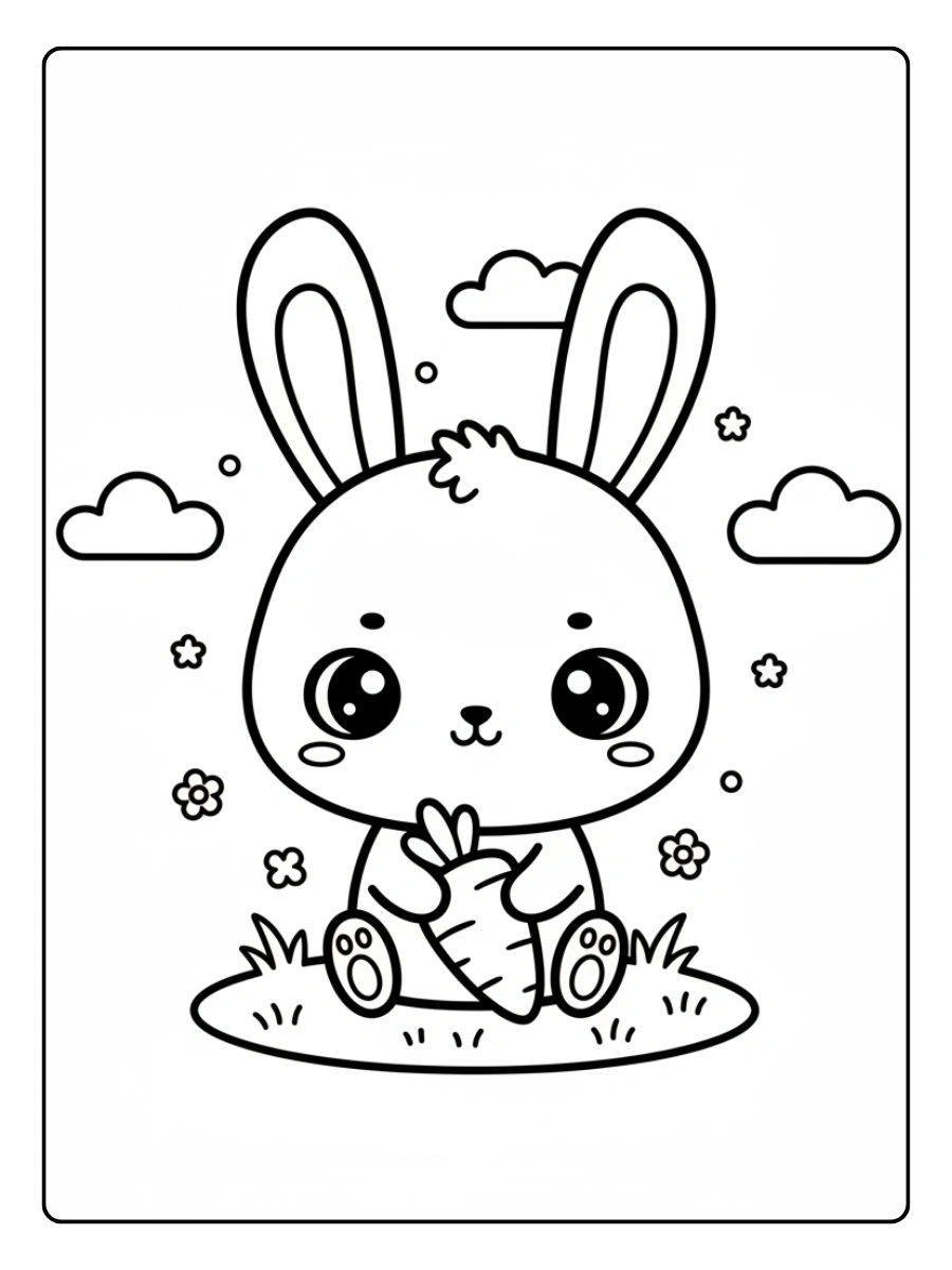 Disegni da colorare di coniglietti carini e adorabili