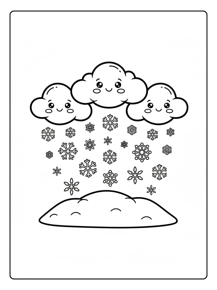 Disegni da colorare di oggetti e fenomeni – Neve