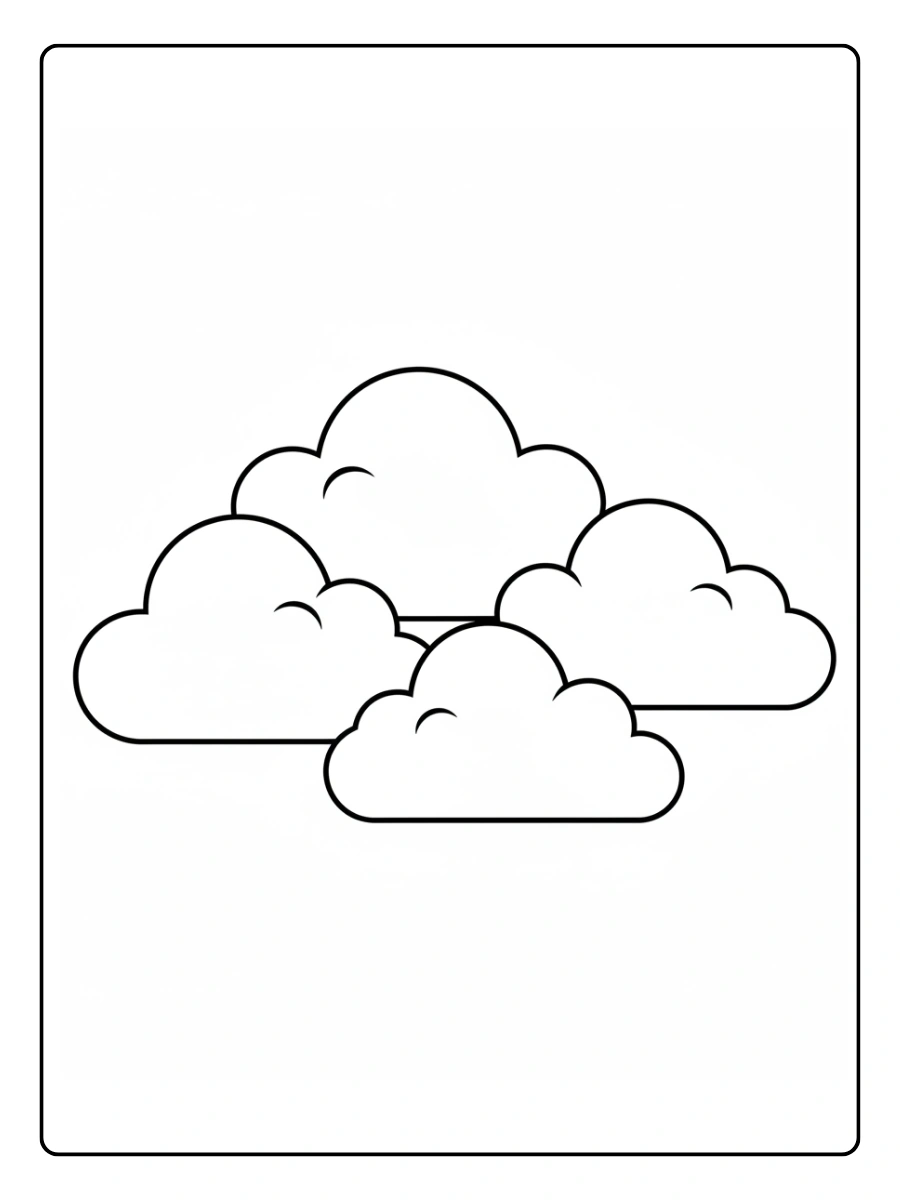 Disegni da colorare di oggetti e fenomeni – Nuvole