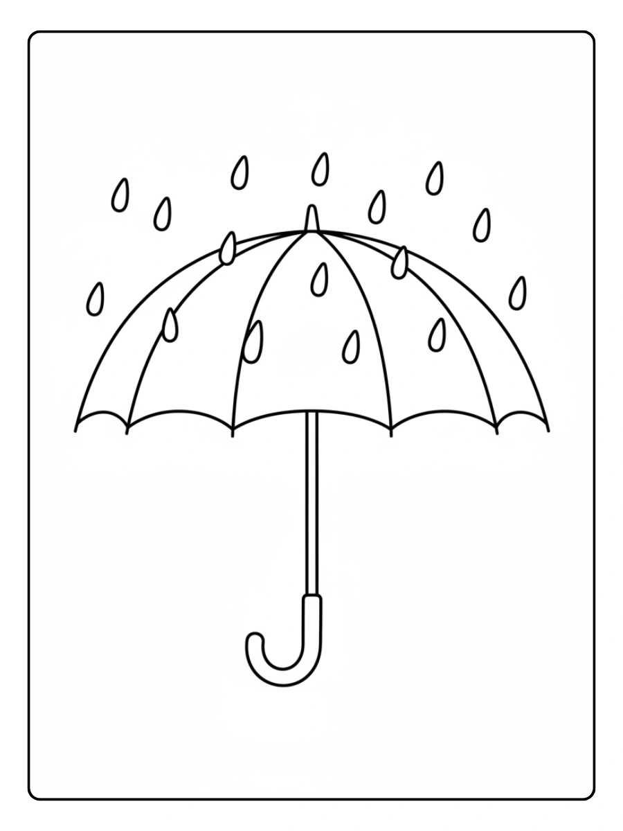Disegni da colorare di oggetti e fenomeni – Ombrello