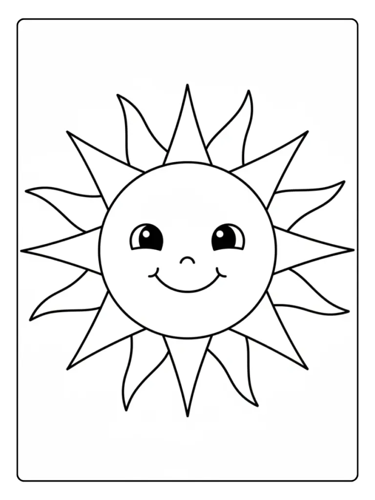 Disegni da colorare di oggetti e fenomeni – Sole