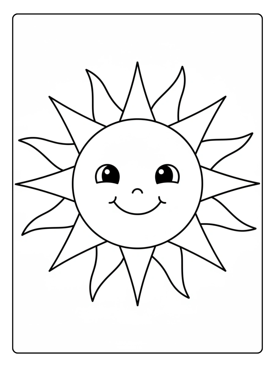 Disegni da colorare di oggetti e fenomeni – Sole