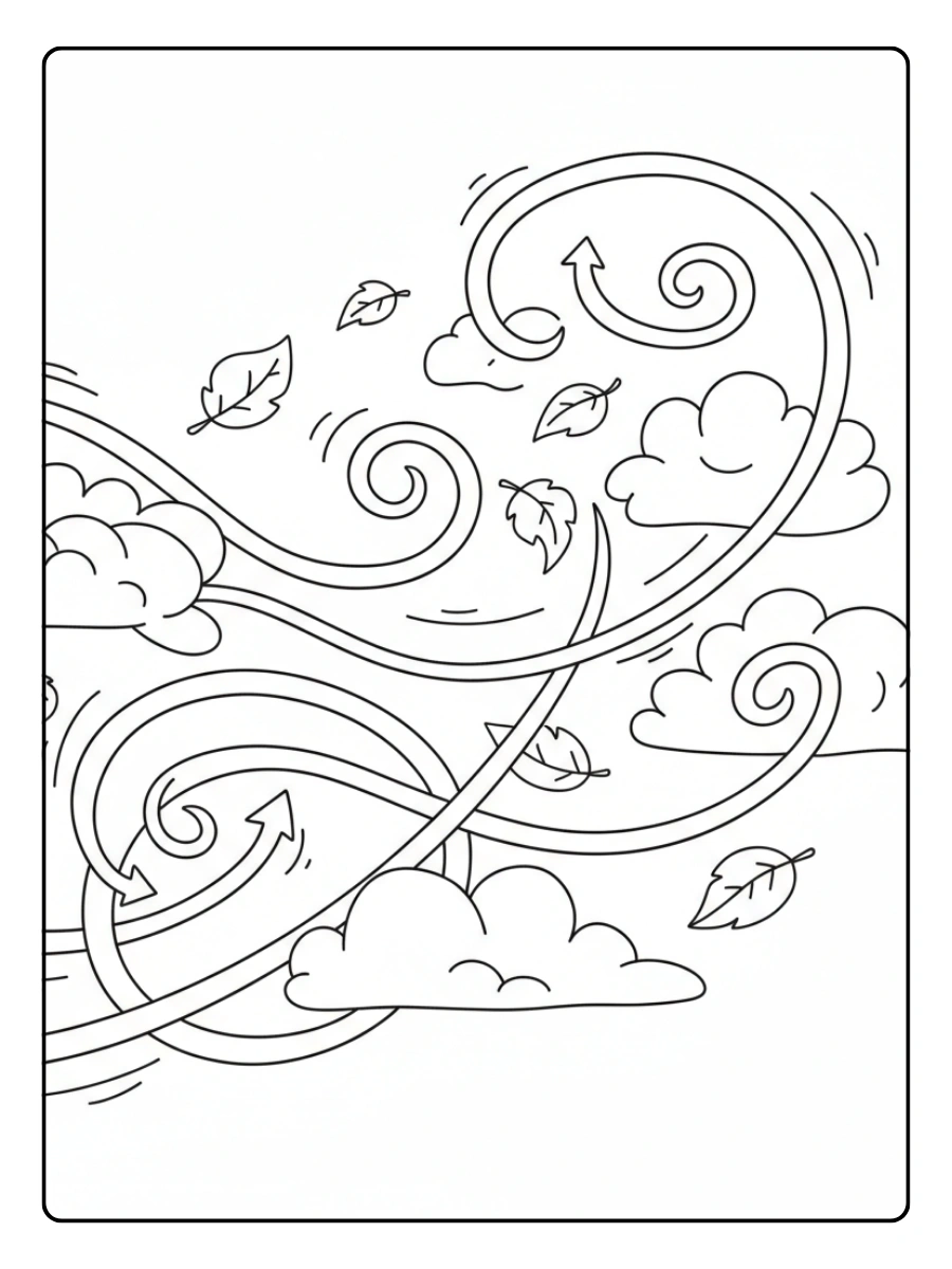 Disegni da colorare di oggetti e fenomeni – Vento