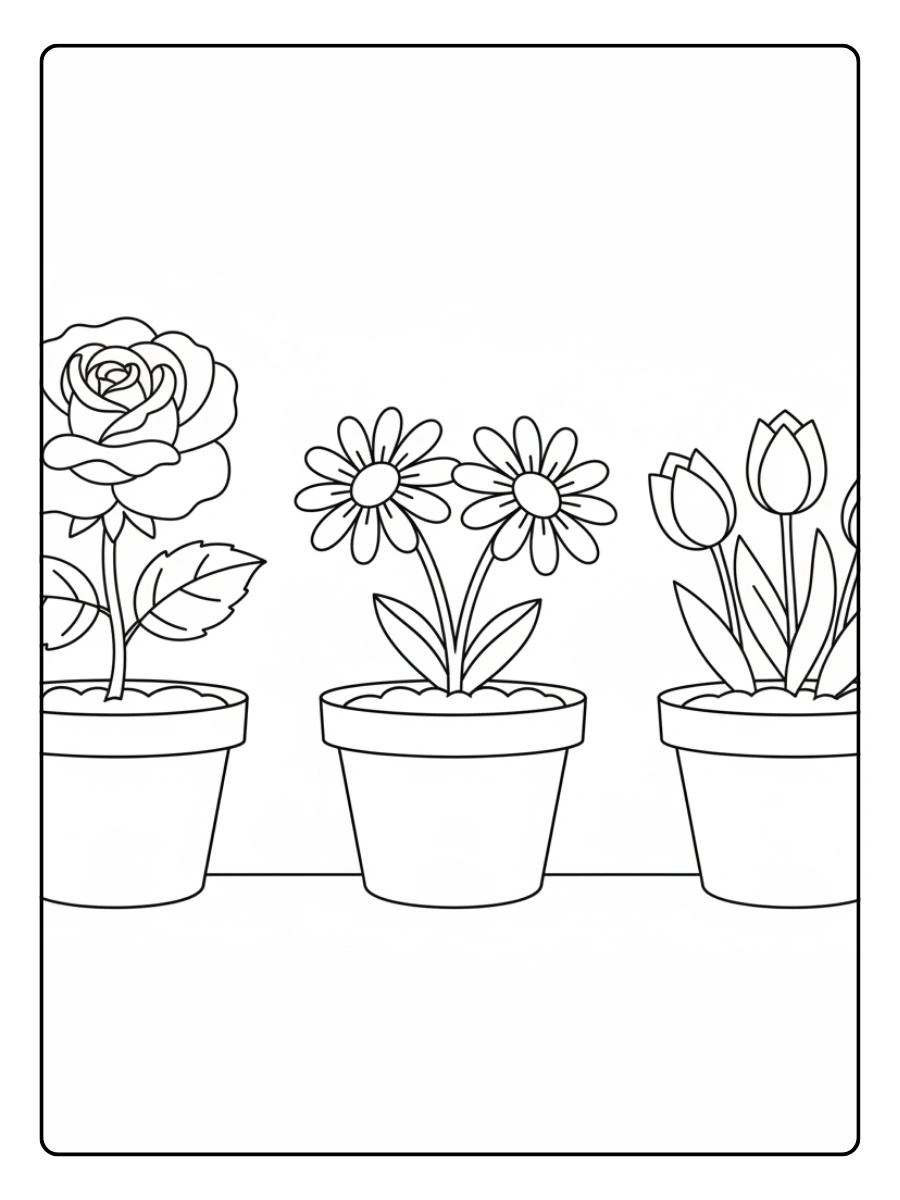 Disegni da colorare di piante da giardino vaso