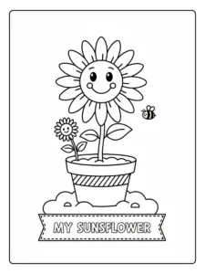 Disegni da colorare di piante di girasole per scuola