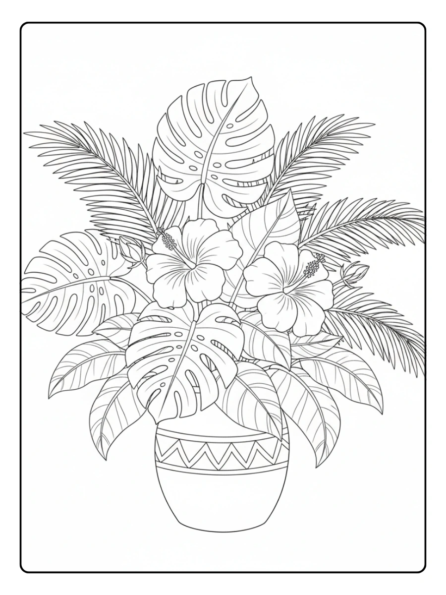 Disegni da colorare di piante tropicali per adulti