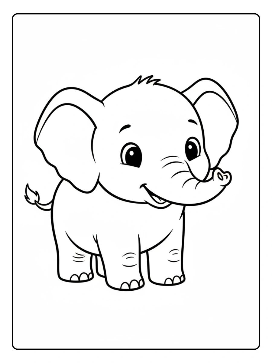 Disegni da colorare elefante baby semplice
