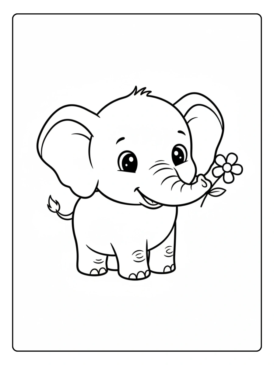 Disegni da colorare elefante carino per bambini