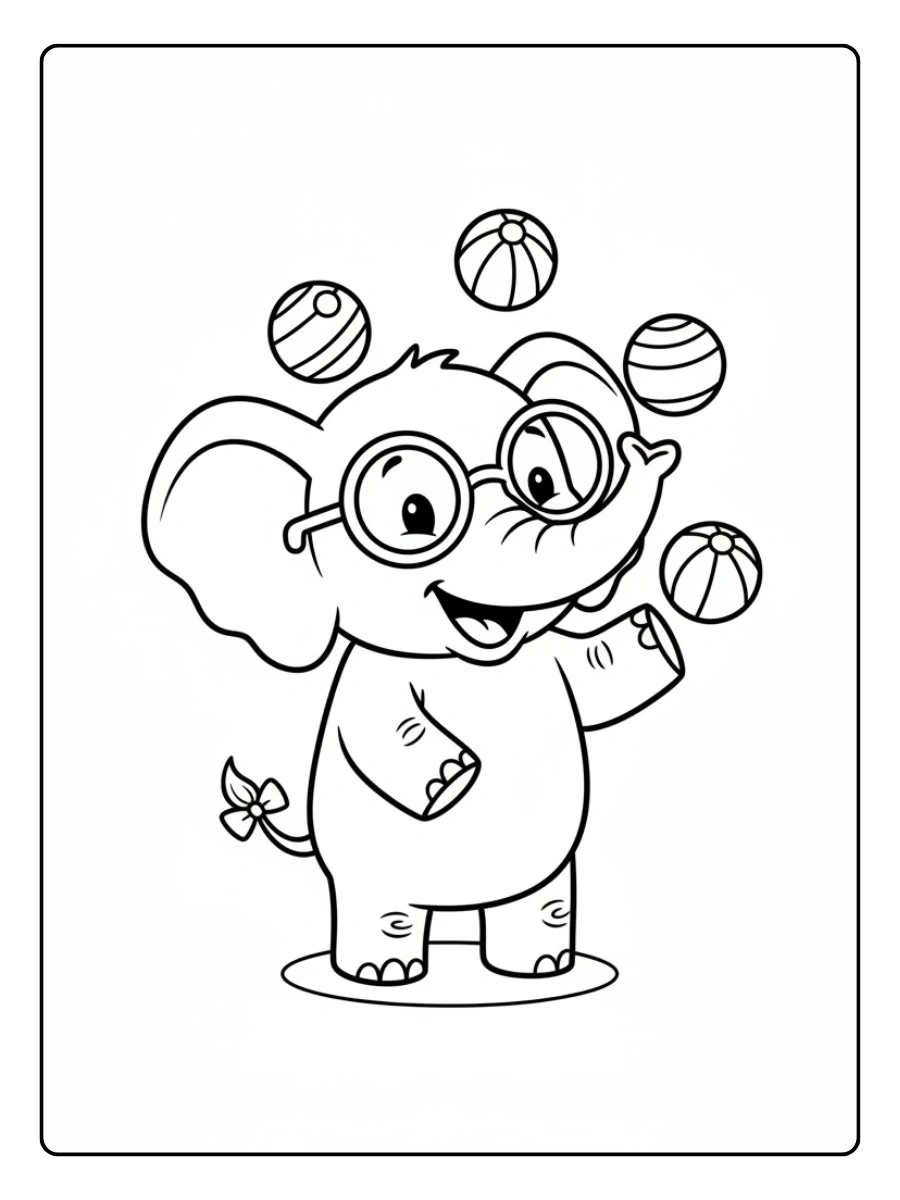 Disegni da colorare elefante divertente per bambini