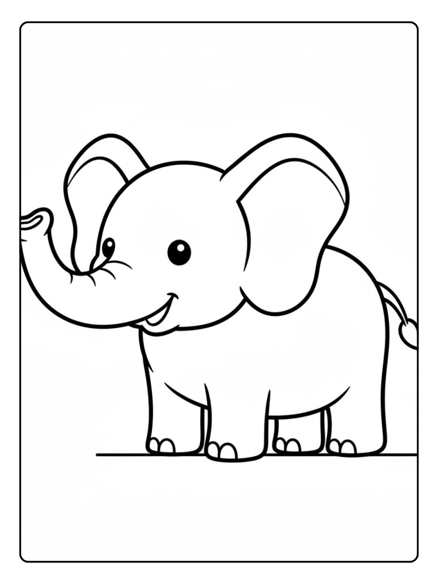 Disegni da colorare elefante facile per scuola materna
