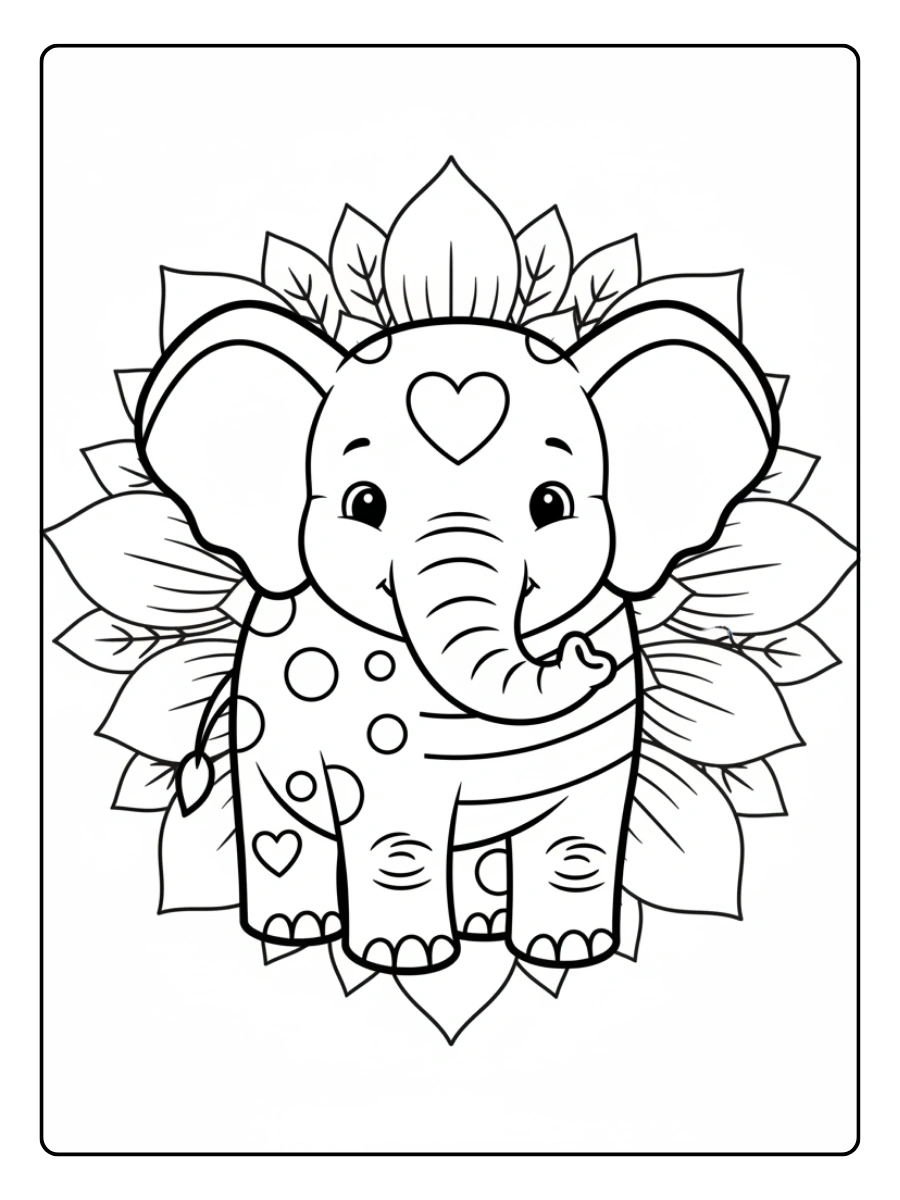 Disegni da colorare elefante per stampa gratuita