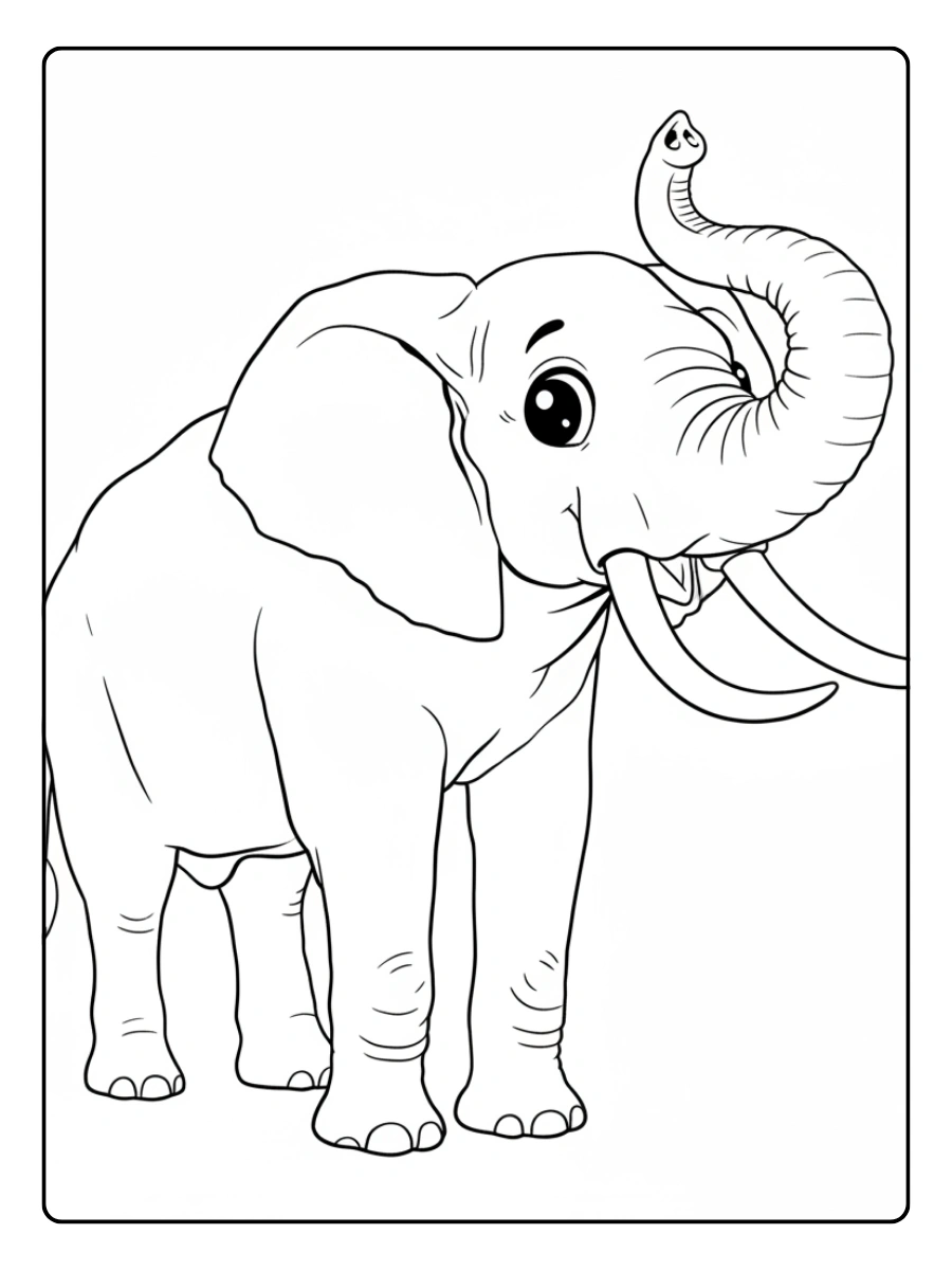 Disegni da colorare elefante realistico africano